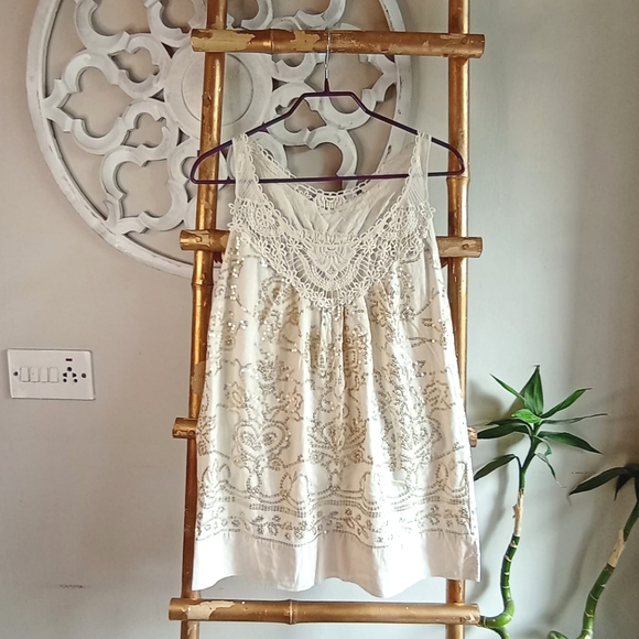 No tags Tops - Macrame Sequin Boho Top